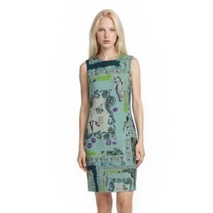 NEW Versace Collection Dress Women's Size 42 8 Mint Green Baroque Sleeveless